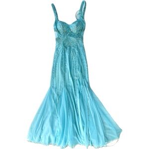 Sean Collection Pastel Blue Sparkly formal Dress